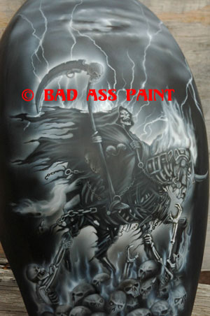 custom airbrush paint grim reaper motorcycle design