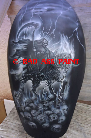 custom airbrush paint grim reaper motorcycle design