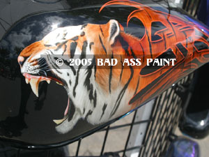 custom airbrush paint motorcycle design tiger
